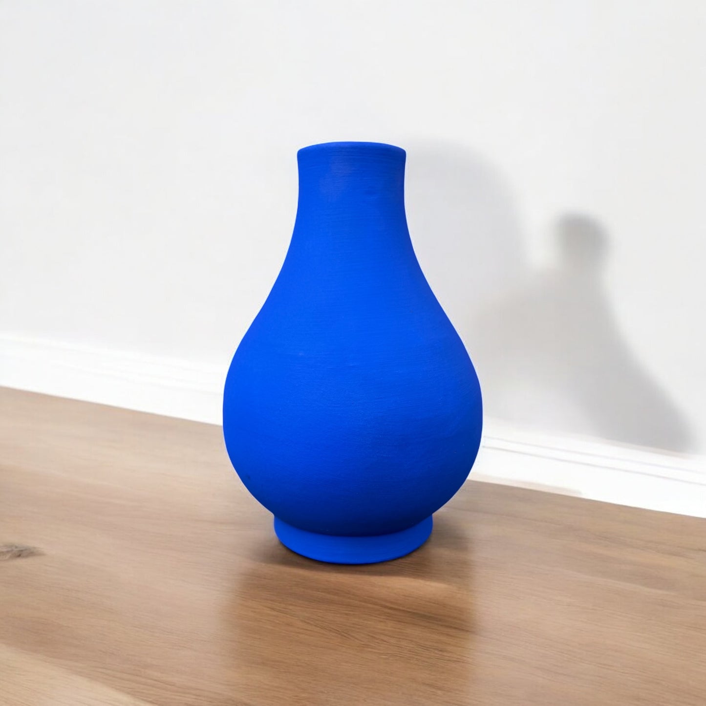 Cobalt Vase with Seasonal Flower Arrangement